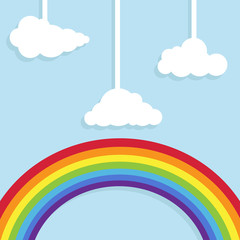 Rainbow with clouds, an animation rainbow with a shadow and clouds