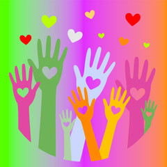 Hands with hearts up5