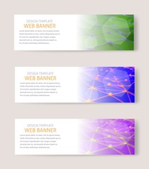Color image of horizontal banners with a blurred background with a grid background. Vector illustration