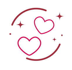 Postcard St. Valentine's Day. two hearts, love