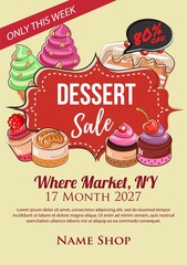 dessert super sale poster handdrawn