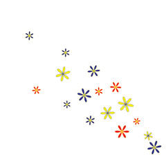 Cute Floral Pattern with Simple Small Flowers for Greeting Card or Poster. Naive Daisy Flowers in Primitive Style. Vector Background for Spring or Summer Design.
