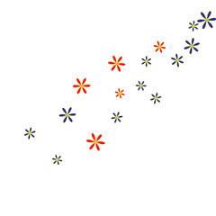 Cute Floral Pattern with Simple Small Flowers for Greeting Card or Poster. Naive Daisy Flowers in Primitive Style. Vector Background for Spring or Summer Design.