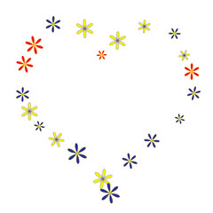 Fototapeta premium Cute Floral Pattern with Simple Small Flowers for Greeting Card or Poster. Naive Daisy Flowers in Primitive Style. Vector Background for Spring or Summer Design. 