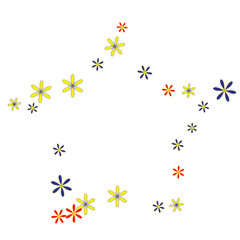 Fototapeta premium Cute Floral Pattern with Simple Small Flowers for Greeting Card or Poster. Naive Daisy Flowers in Primitive Style. Vector Background for Spring or Summer Design.