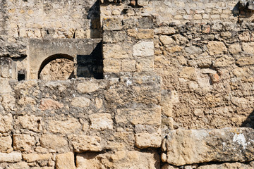 View of old walls in archeological set of Madinat al-Zahra