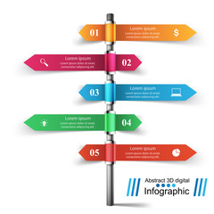 Column business Infographics origami style Vector illustration.