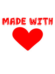 comic cartoon stempel nachwuchs gekocht gebacken baby herz buchstaben made with love logo design text schrift mit liebe gemacht kind schwanger geburt glückwunsch junge mädchen cool