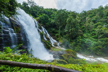 Naklejka na ściany i meble Wachiratarn water fall in Doi Inthanon national park, Chiang Mai, Thailand