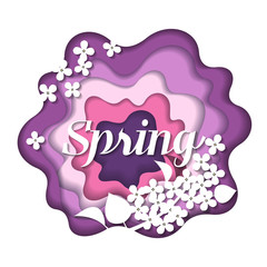 Abstract paper carve spring background.