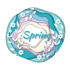 Abstract paper carve spring background.