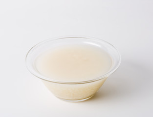 Rice wine. Rice alcohol drink, on white background
