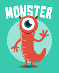 Red Monster with One Eye