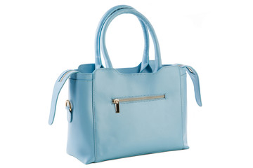 blue female bag on a white background