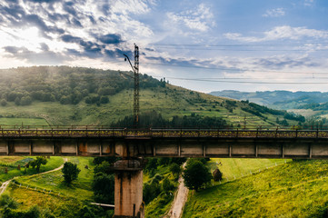 Countryside rural nature landscape in summer sunny day. Discover Ukraine. Village in Carpathians...