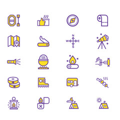 Fototapeta premium Big Camping icons set. Summer camping, outdoor, travel.
