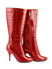 Red woman boots