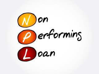 NPL - Non-Performing Loan acronym, business concept background