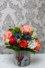 A wonderful flower arrangement with spring flowers