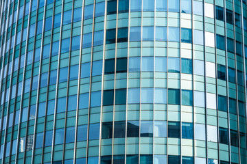 Plakat Close-Up of Modern Office Buildings in city of China.