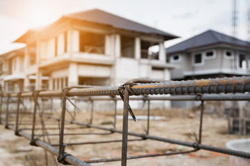 House building construction site