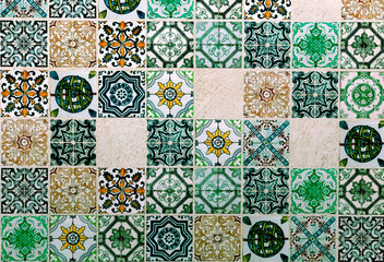 Wall ceramic tiles pattern  floral mosaic, Floral patchwork tile design. Colorful  Mediterranean...