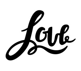 Love inscription, handwritten lettering vector illustration.
