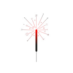 Glowing bengal fire icon, party sparkler. Vector illustration.