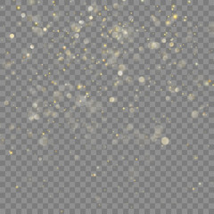 Golden glitter Christmas. Transparent background only in EPS 10