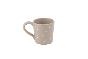 Grey ceramic cup for coffee or tea, white background