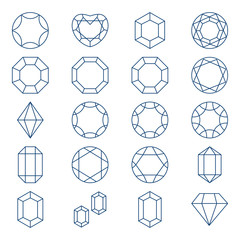 Diamond icon vector  set