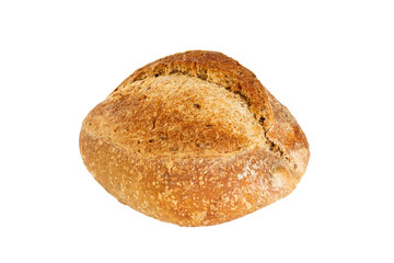 freshly baked bread isolated on white background