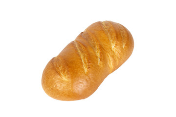 french bread isolated on white background. dinner baked