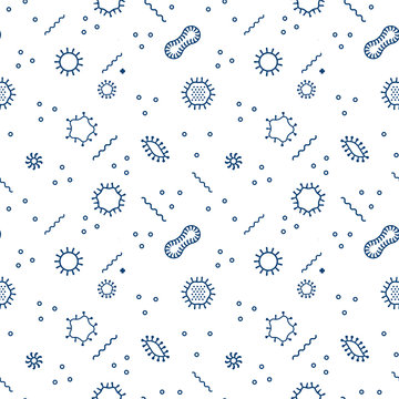 Seamless bacterium pattern. Vector illustration