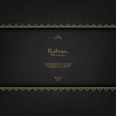 Arabesque vintage element classic gold background vector
