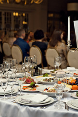 delicious dishes on the table in the restaurant