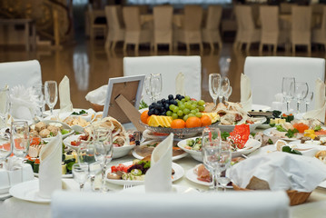 delicious dishes on the table in the restaurant