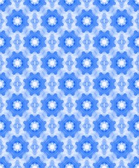 Seamless pattern with blue ornament
