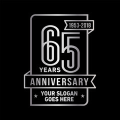 65th anniversary logo. Vector and illustration. 
