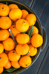 Ripe orange clementines or Algerian Mandarin