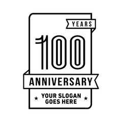 100th anniversary logo. Vector and illustration. 
