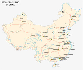 People's Republic of China road vector map