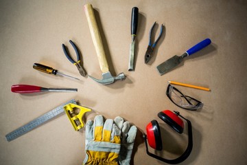 Tools on table