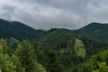 Fototapeta na wymiar Mountains near castle Strecno