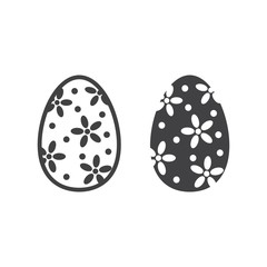 Easter egg line and glyph icon, easter and holiday, celebration sign vector graphics, a linear pattern on a white background, eps 10.