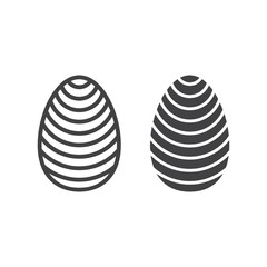 Easter egg line and glyph icon, easter and holiday, celebration sign vector graphics, a linear pattern on a white background, eps 10.
