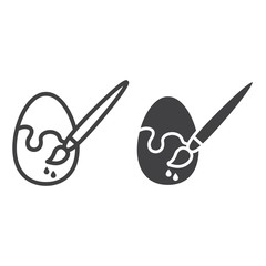 Painting of easter egg line and glyph icon, easter and holiday, paint sign vector graphics, a linear pattern on a white background, eps 10.