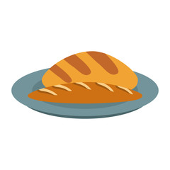 Breads on dish icon vector illustration graphic design