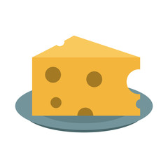 Cheese on dish icon vector illustration graphic design