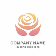 Simple Elegance Luxury Rose Gold Clover Flowers Beauty Cosmetic Fashion Business Company Stock Vector Logo Design Template